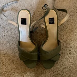 White House Black Market Green Strappy Heels